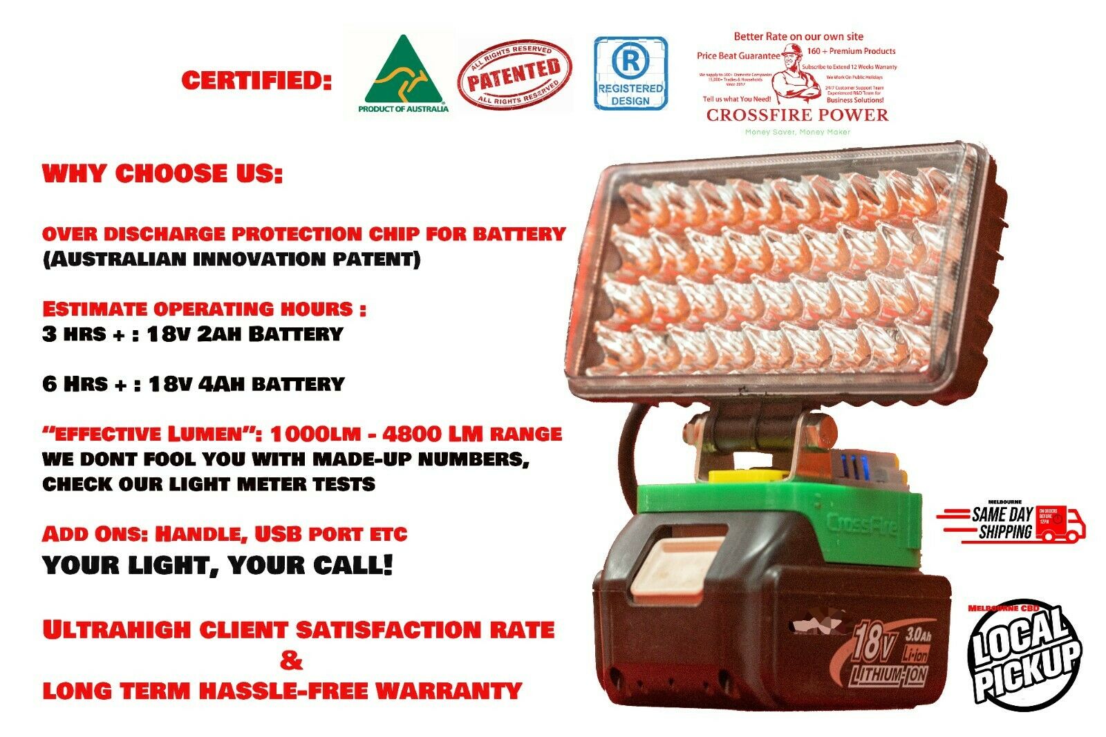 Makita DML812 18V Li-ion Cordless LED Long Distance Flashlight Torch (Body Only) | | Ireland - Foto 6