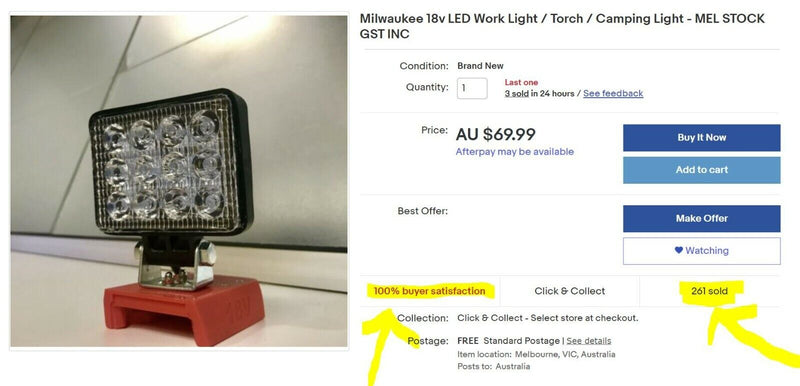 18V Milwaukee Light Flood Focus Light LED Work Light 4200LM for M18 battery LED